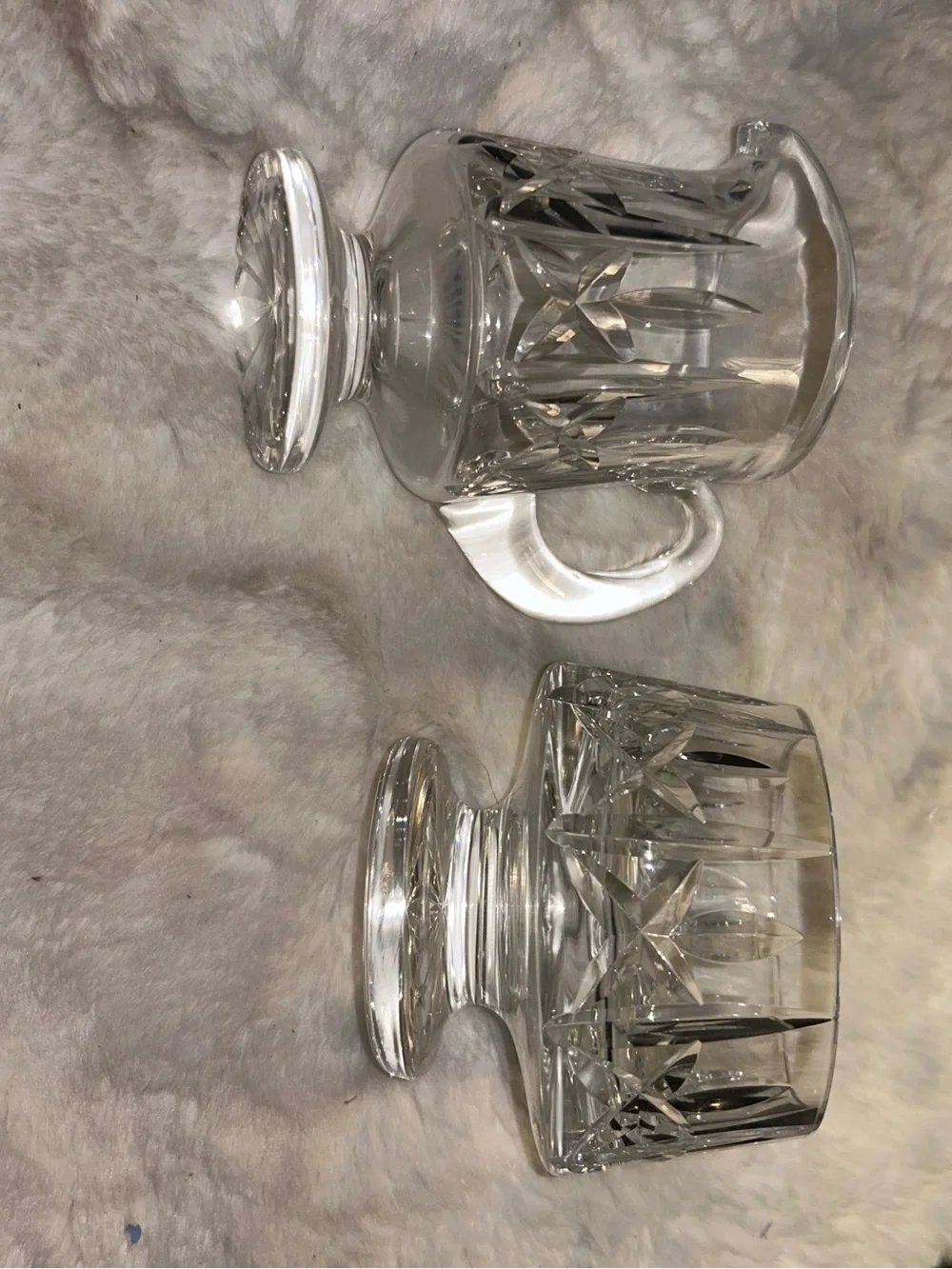 Vintage Crystal Creamer And Sugar Set Excellent Condition No Maker Mark